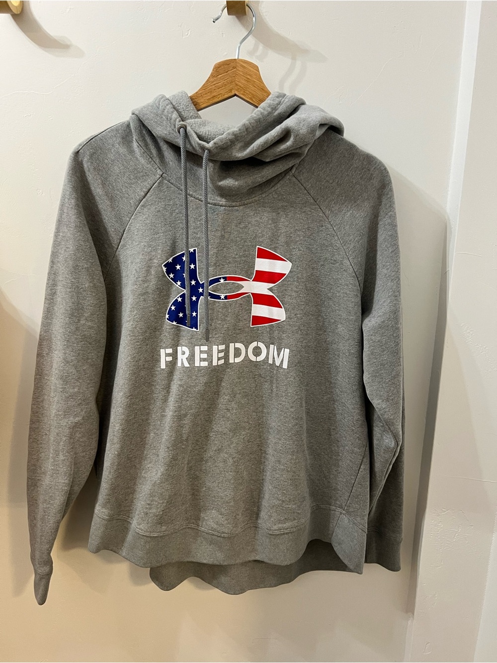 Under Armour Gray Freedom American Flag Hoodie